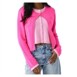 Berenice Paris HTF Pink Layered Wool Cashmere Sweater Fits L Preppy Coquette EUC